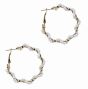 Pearl Twisted Pierced Hoop Earrings (55p per pair)