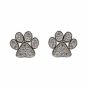 Rhodium plated sterling Silver paw design stud earrings with Clear cubic zirconia stones.
