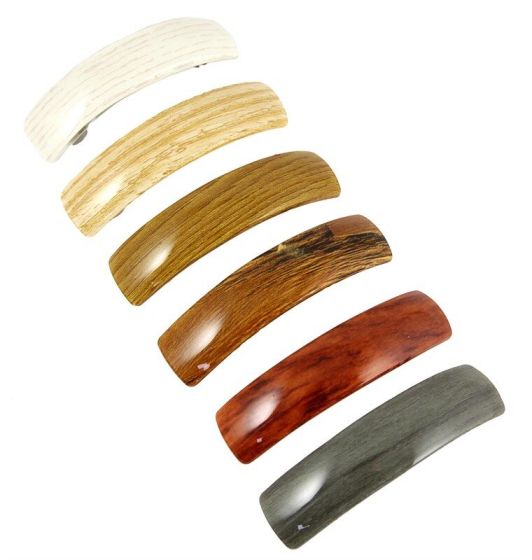 Assorted Wood Effect French Clips (40p Each)