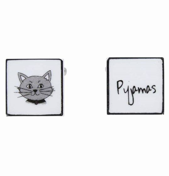 Sonia Spencer Cat Pyjamas Bone China Cufflinks (£3.50 per pair)