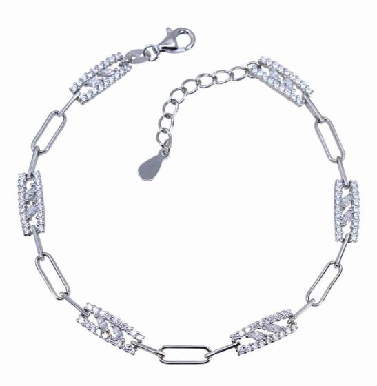 Silver Clear CZ Bracelet