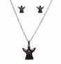 Stainless Steel Angel Pendant and Pierced Stud Earring Set 