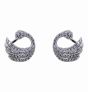 Silver Clear CZ Swan Stud Earrings