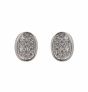 Rhodium plated sterling Silver stud earrings with Clear cubic zirconia stones.
