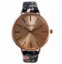 Ladies Henley Floral Leatherette Strap Watch