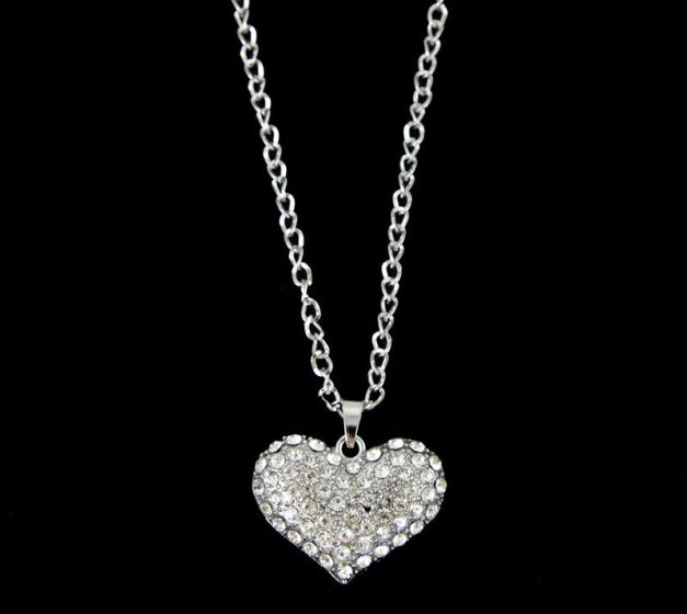 Diamante Heart Pendant (£1.20 Each)
