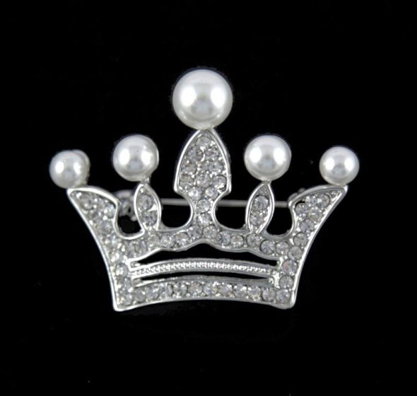 Venetti Diamante & Pearl Crown Brooch (£1.40 Each)