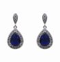 Silver Clear & Sapphire CZ Drop Earrings