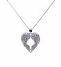 Rhodium plated sterling Silver angle wings pendant with Clear cubic zirconia stones.
