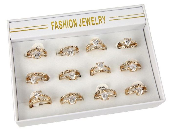 Boxed Diamante Rings (£1.40 Each)