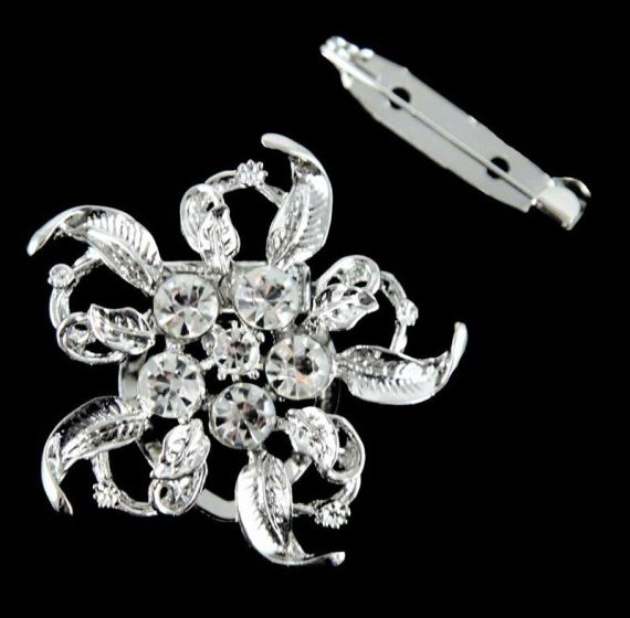 Venetti Diamante Flower Scarf Clip (65p Each)