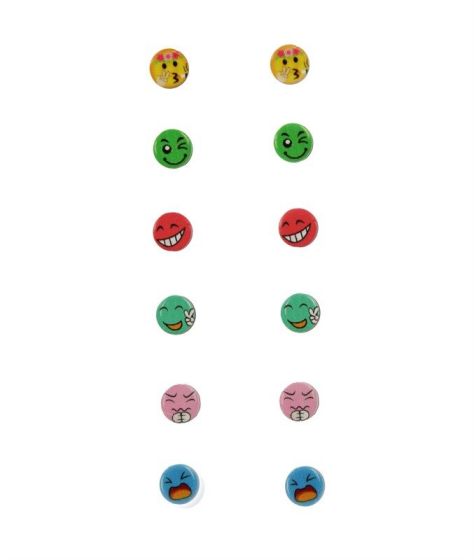 Assorted Magnetic Emoji 11mm Earrings (15p per pair)