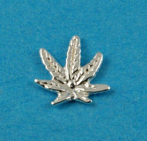 Single Silver Cannabis Leaf Stud