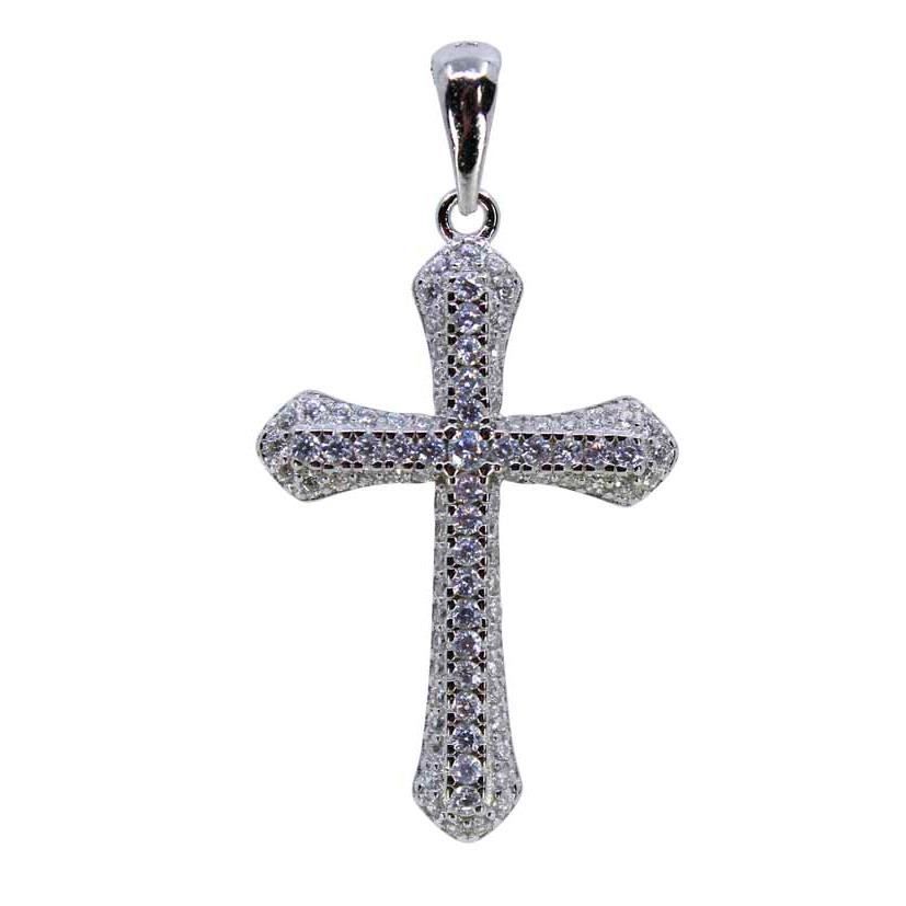 Buy Silver Clear Cz Cross Pendant £6 30 Each Online In Uk