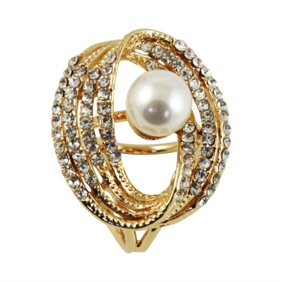 Venetti Diamante & Pearl Scarf Ring (£1.20 Each)