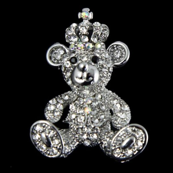 Venetti Teddy Bear Diamante Brooch 