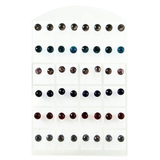 Faceted Ball Stud Earrings Stand (Approx 23p Per Pair)