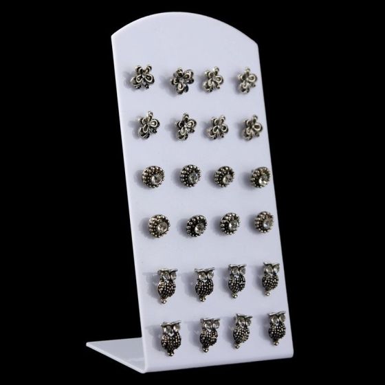 Assorted Diamante Stud Earrings Stand (40p Per Pair)