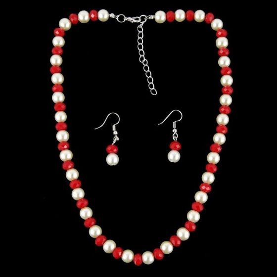 Venetti Glass Pearl & Bead Necklace & Drop Earrings Set (£1.40 Each)