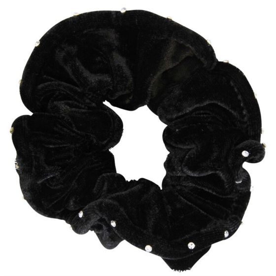 Black Diamante Velvet Scrunchies (£0.35 each)