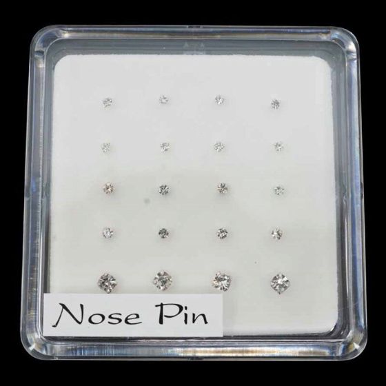 Silver Clear Crystal Nose Studs