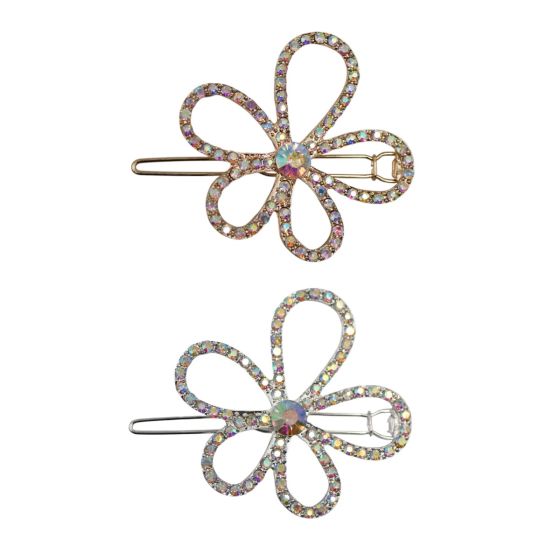 Rose Gold or Rhodium colour plated hair clip with genuine AB crystal stones.
Measuring approx. 5.5cm x4.5cm.
Available in a choice of colours.
Presented on a display card in a clear bag for easy display.
Pack of 3 or 4 assorted.