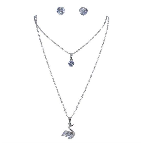 Cz Swan Necklace Set (£1.50 Each)