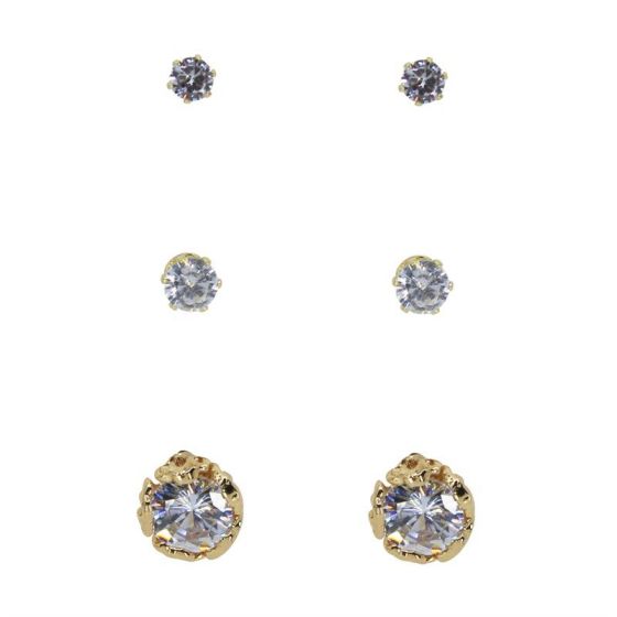 Cz Stud Earrings Set (70p Per Pair)