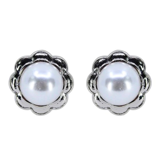 Pearl Flower Clip-on Earrings (70p Per Pair)