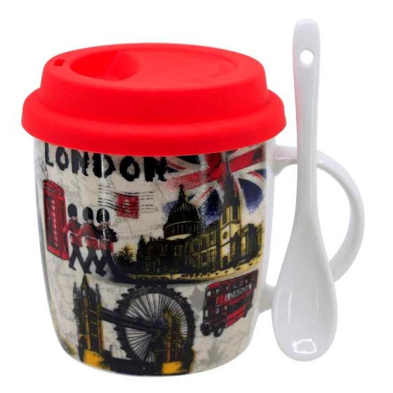 London Print Travel Cup & Spoon Set