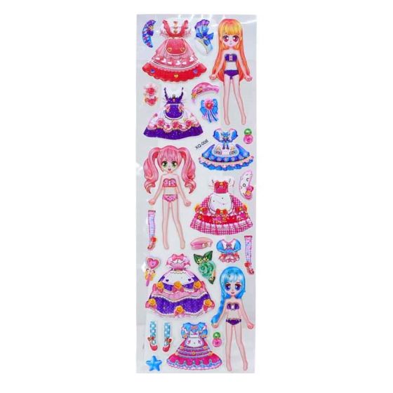 Assorted Embossed Princess Dress Up Stickers (30p per sheet)