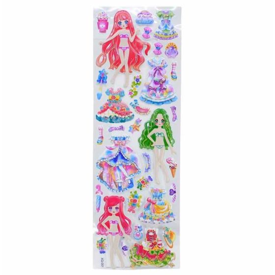 Assorted Embossed Princess Dress Up Stickers (30p per sheet)