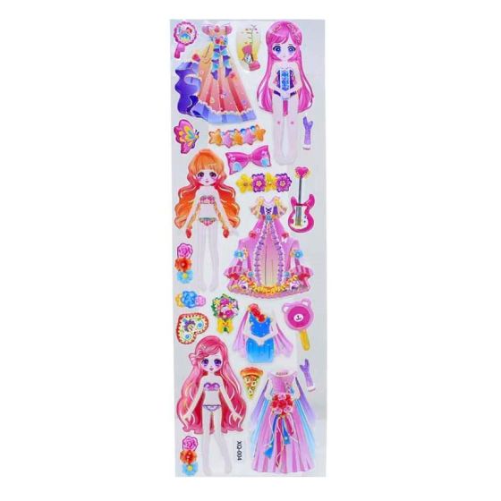 Assorted Embossed Princess Dress Up Stickers (30p per sheet)