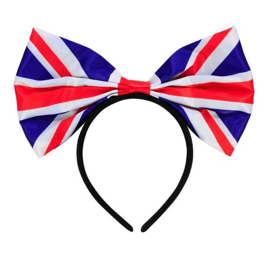 Satin Union Jack Bow Alice Band (£1 Each)