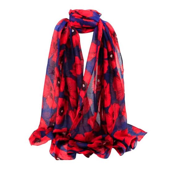 Poppy Print Maxi Scarves