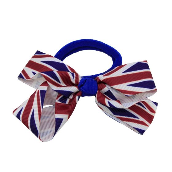 Assorted Union Jack Grosgrain Bow Ponios (Approx. 50p per card)