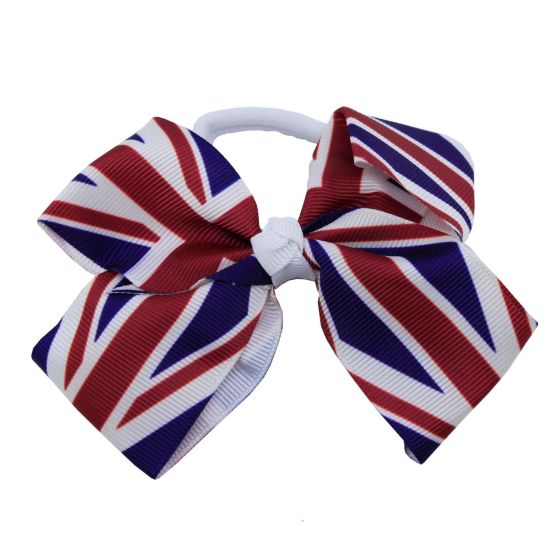 Union Jack Grosgrain Bow Ponios (45p Each)