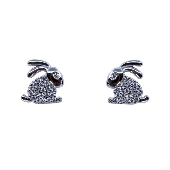 Silver Clear CZ Rabbit Stud Earrings (£3.80 per pair)