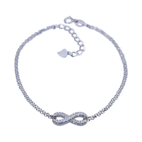 Silver Clear CZ Infinity Bracelet (£5.10 Each)