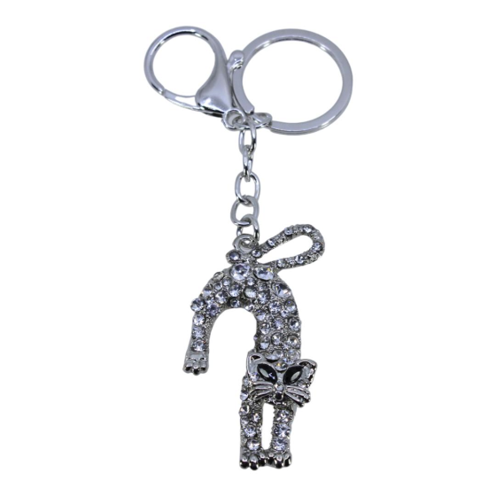 Diamante Cat Bag Charm (£1.50 Each)