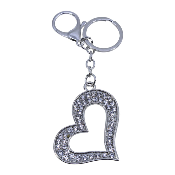 Diamante Heart Bag Charm (£1.50 Each)