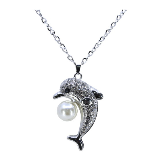 Diamante & Pearl Dolphin Pendant (£1.20 Each)