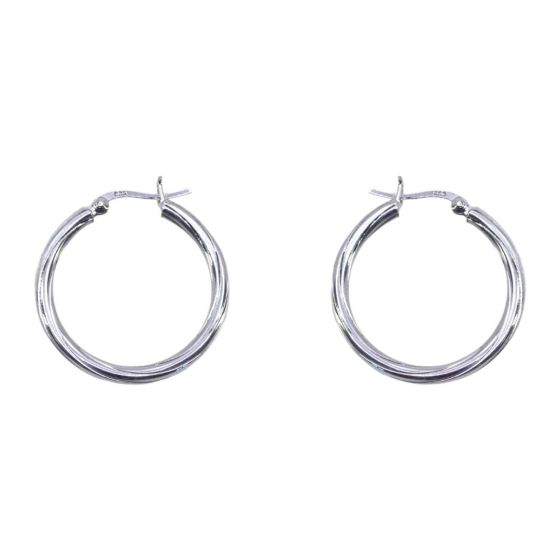 Silver Twist Hoop Earrings (£10.50 per pair)