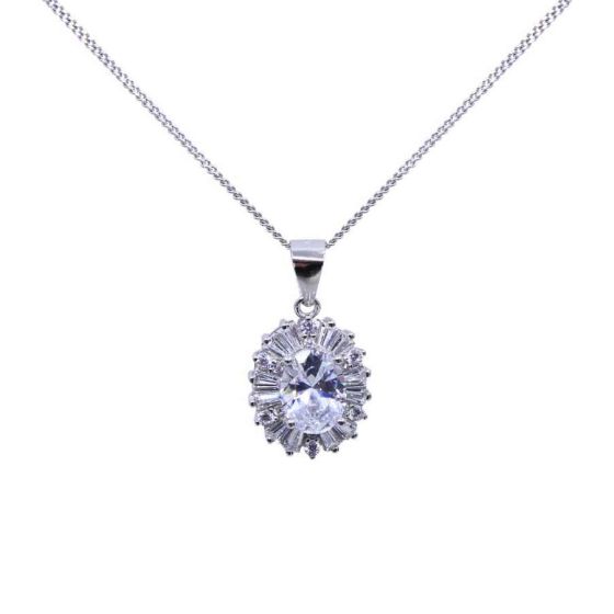 Silver Clear CZ Pendant (£7.50 Each)