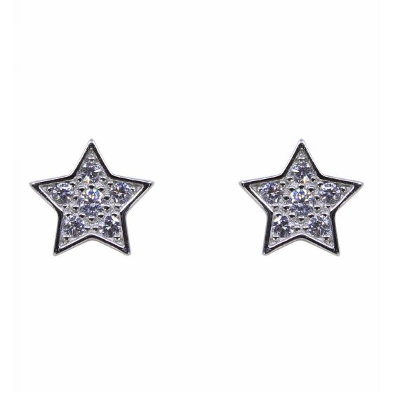 Silver Clear CZ Star Stud Earrings (£3.30 per pair)
