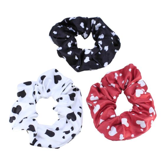 Assorted Satin Heart Scrunchies (£0.55p per card)