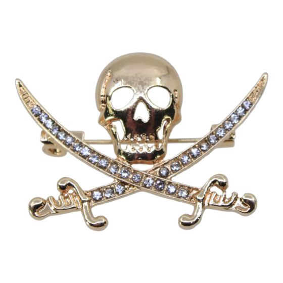 Venetti Diamante Skull & Swords Brooch (£1.20 Each)