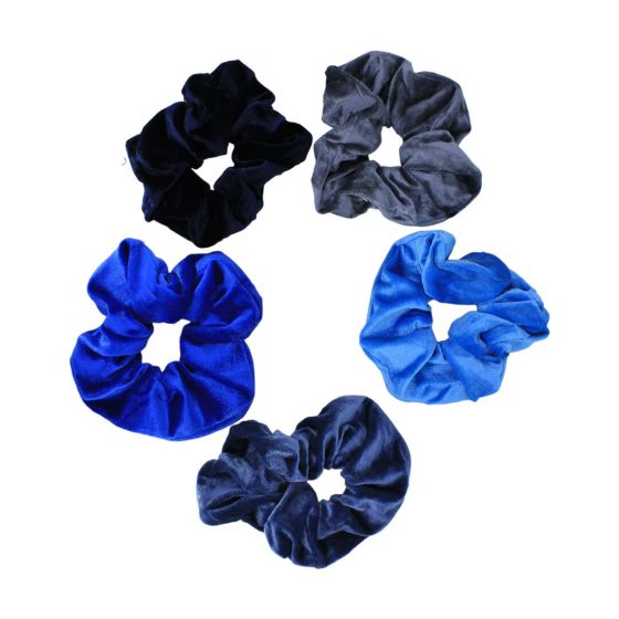Large Size Velvet Scrunchie Blue Tones (£0.35 Each 