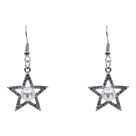 Venetti Diamante & Pearl Pierced Star Drop Earrings (£0.55 per pair)