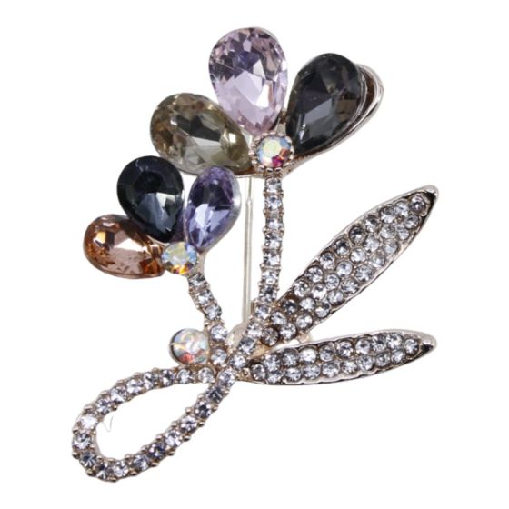 Diamante Floral Brooch (£1.20 Each)